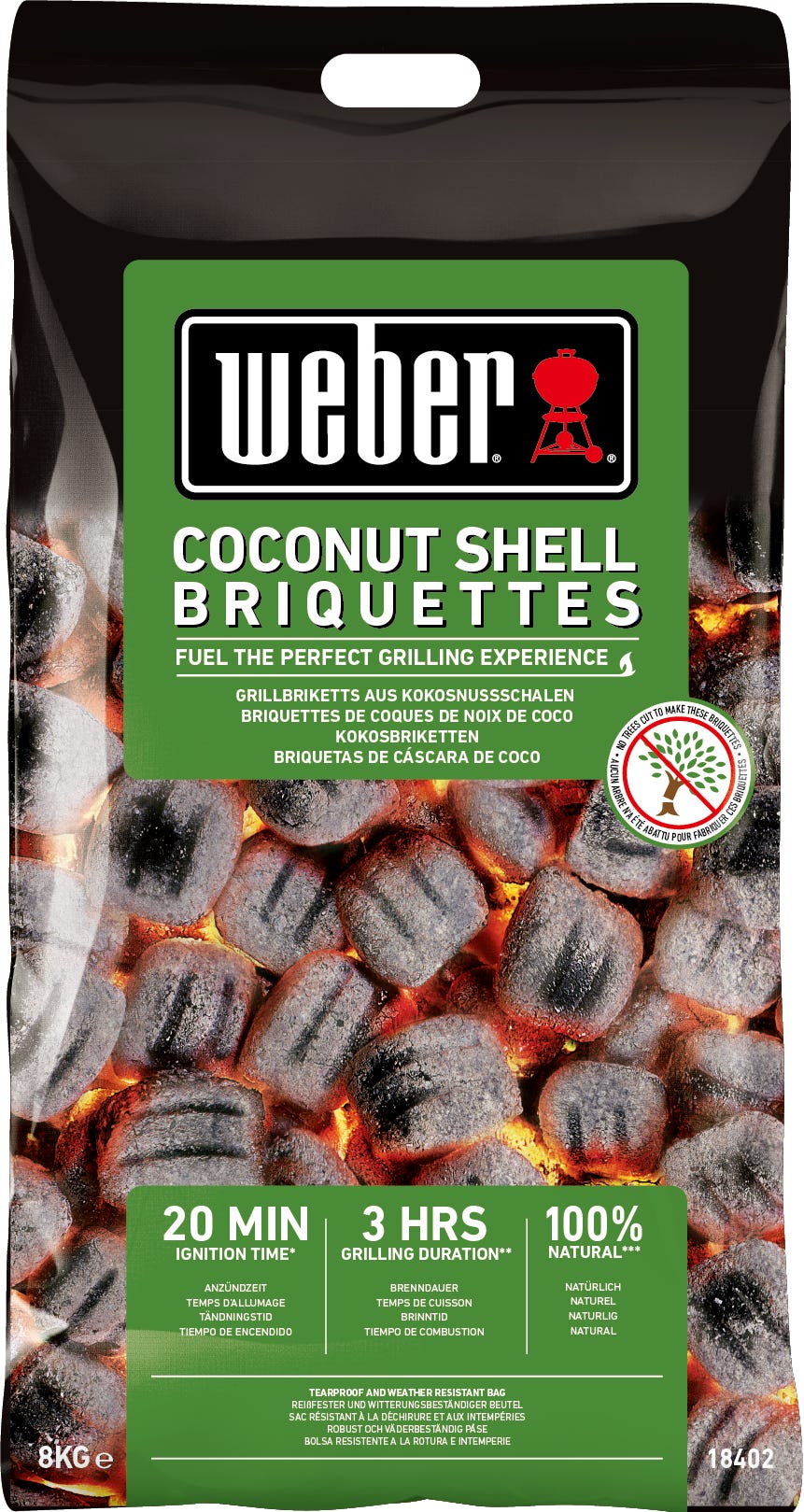 Briquette charbon WEBER par 8 kg