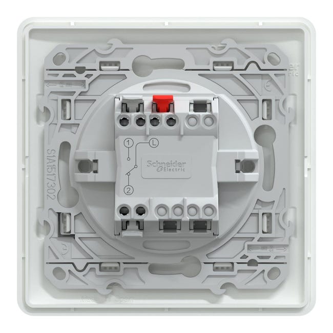 Ovalis - interrupteur simple - lumineux temoin/localisation - avec griffes  - S265263 - Schneider Electric
