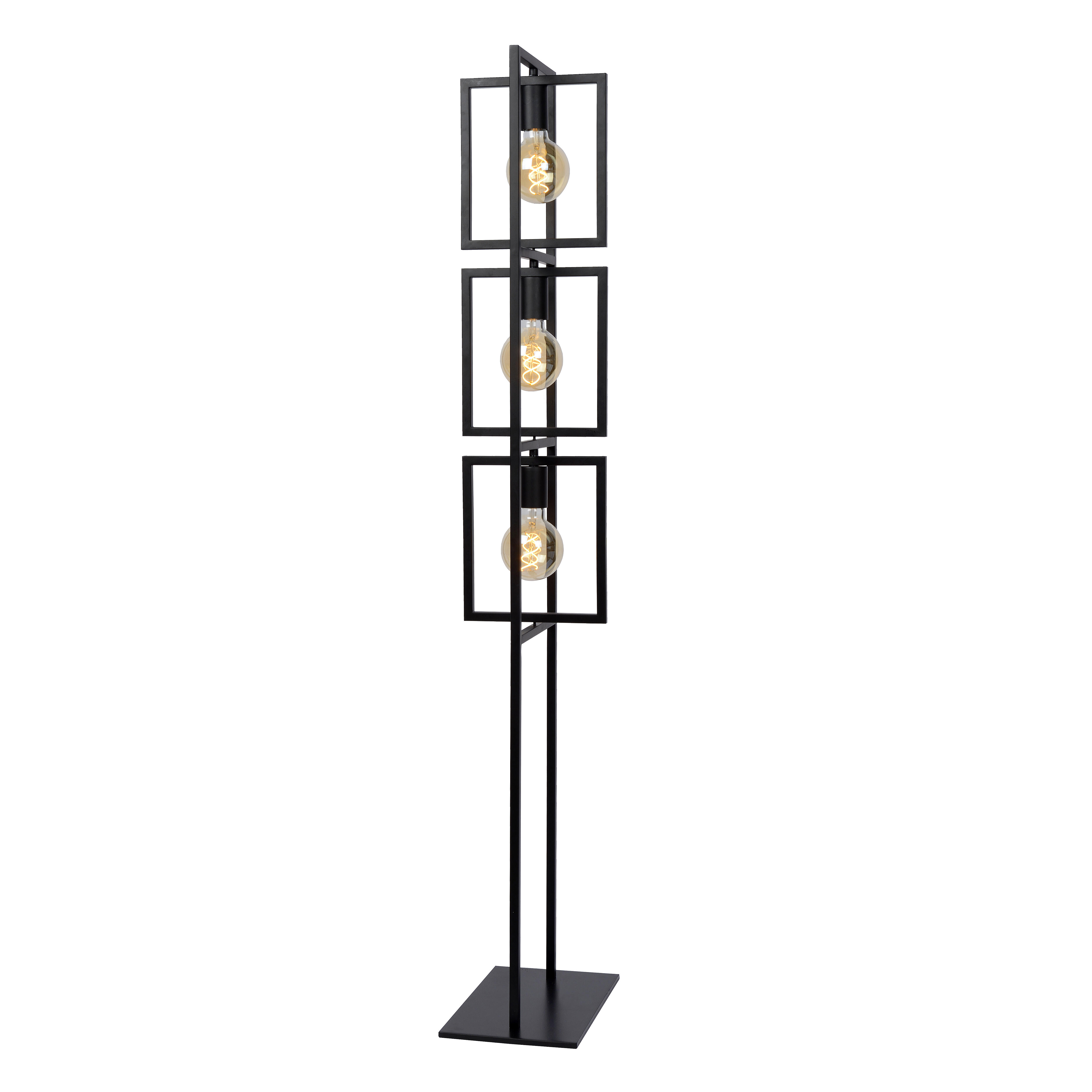 Lampadaire e27 max 40W droit métal noir Luuk, LUCIDE H.145 cm | Leroy