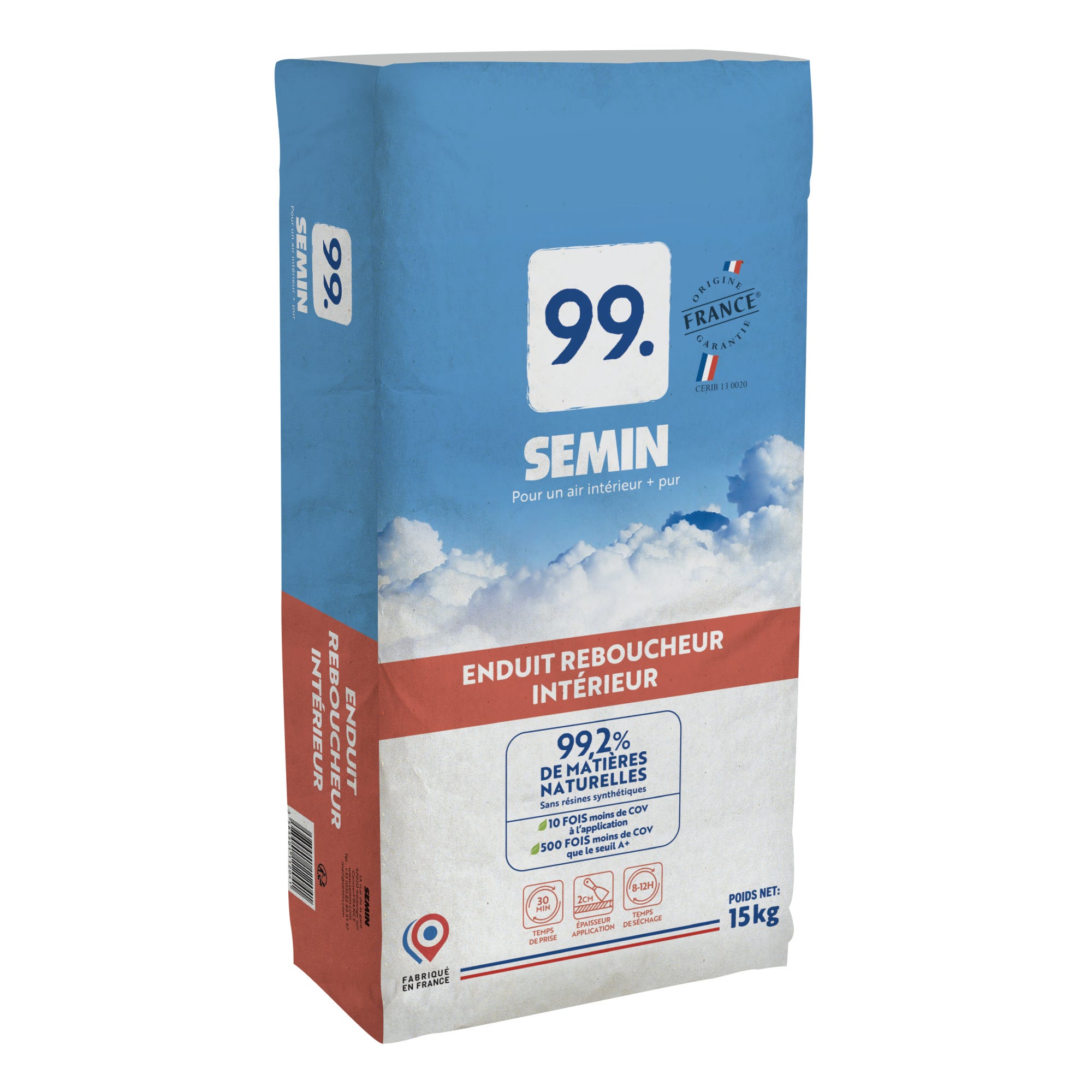 Enduit De Rebouchage En Poudre 99 SEMIN Blanc 15 Kg Leroy Merlin enduit-de-rebouchage-en-poudre-99-semin-blanc-15-kg-leroy-merlin