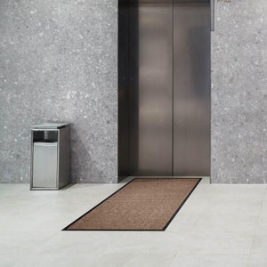 Relaxdays Paillasson gris chiné tapis d'entrée couloir intérieur extra plat  mince 90 x 150 cm