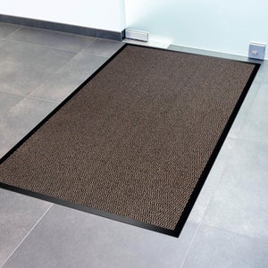 Relaxdays Paillasson gris chiné tapis d'entrée couloir intérieur extra plat  mince 90 x 150 cm