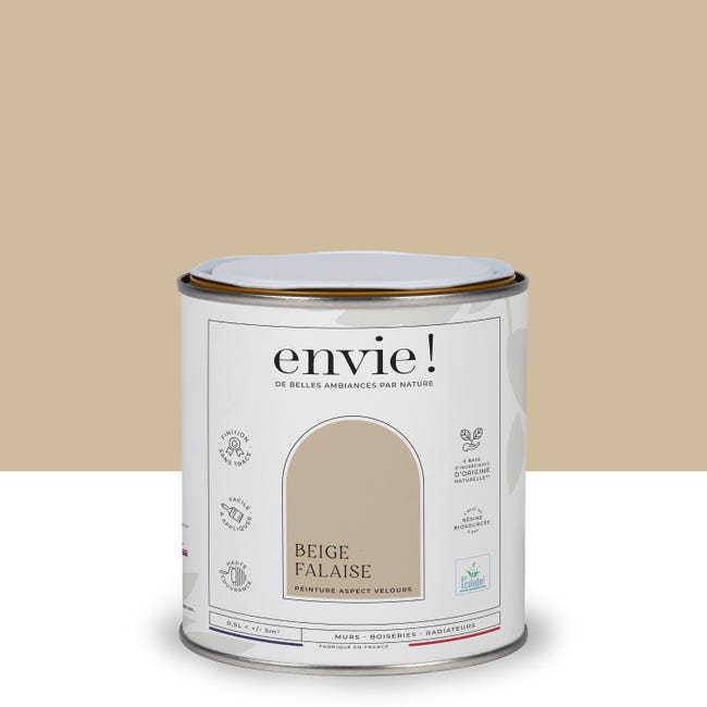 Peinture mur, boiserie, radiateur beige falaise velours ENVIE Biosourcée 0.5l | Leroy Merlin