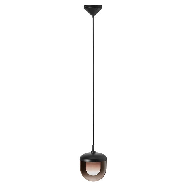 Suspension Plafond Nordlux 'Magia' - Verre Fumé, Longueur Réglable 25cm, Douille E27 Max 15W, Noir