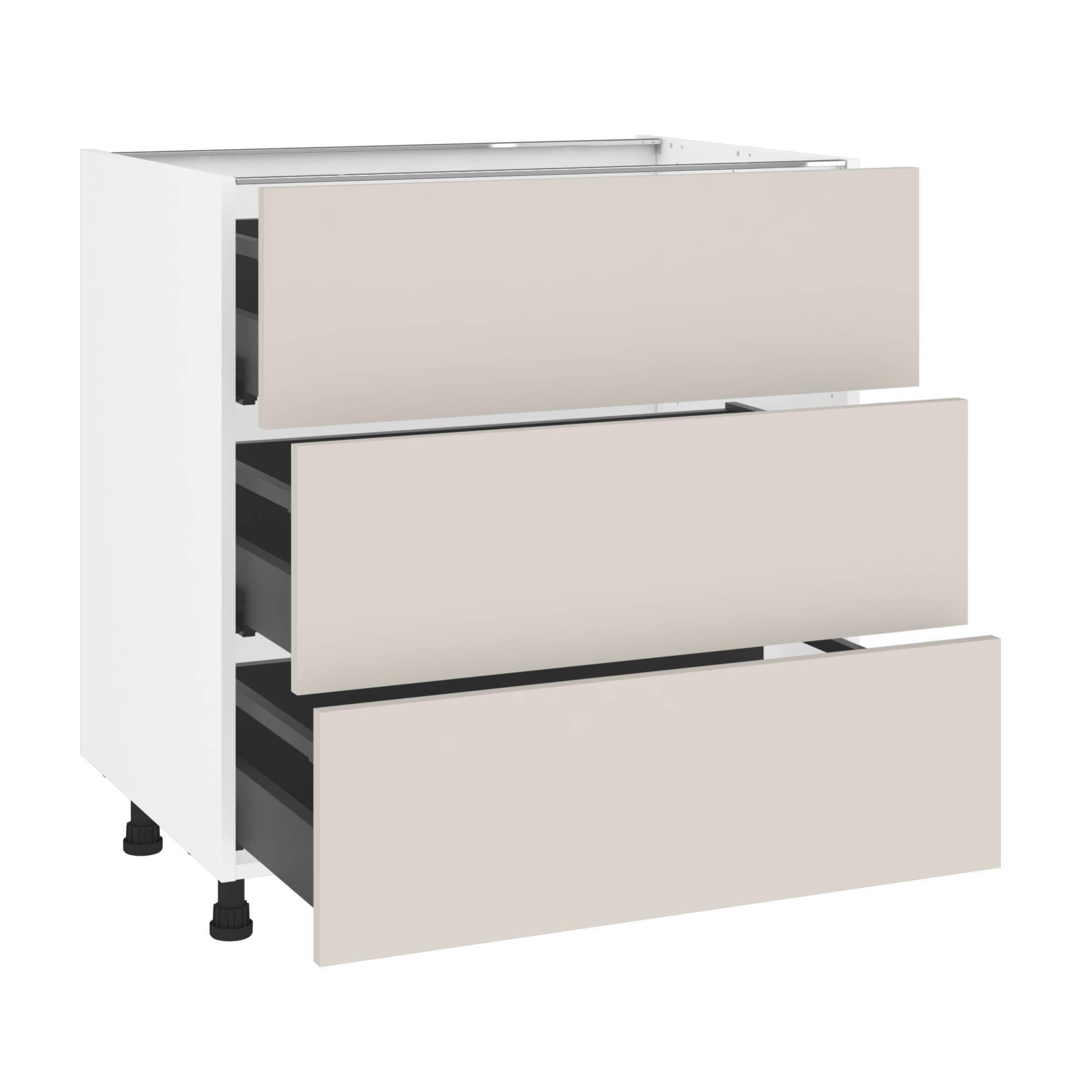 Meuble bas de cuisine Vienne Lin, 3 tiroirs H77xl80 Leroy Merlin