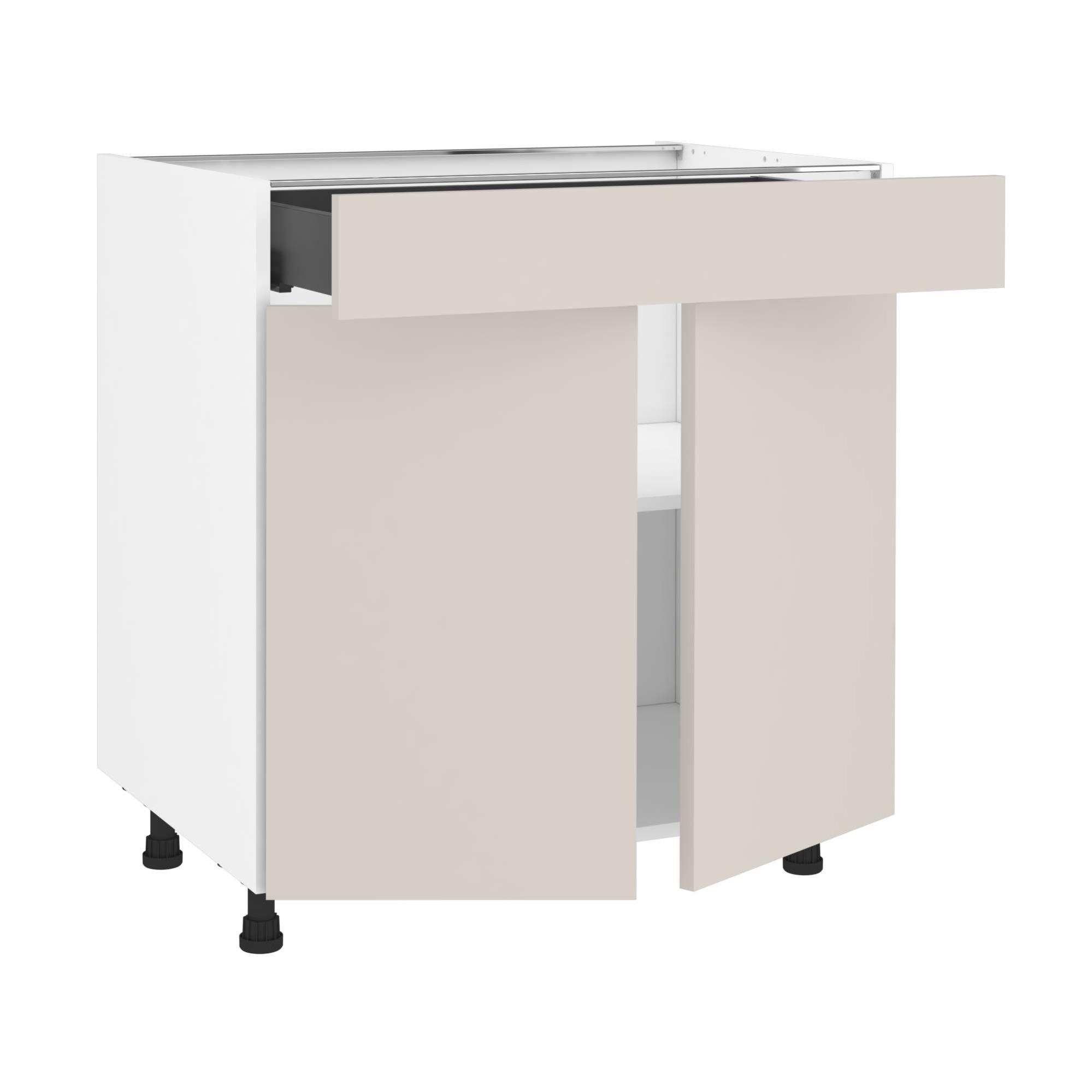 Meuble bas de cuisine Vienne Lin, 2 portes et 1 tiroir H77xl80 Leroy Merlin