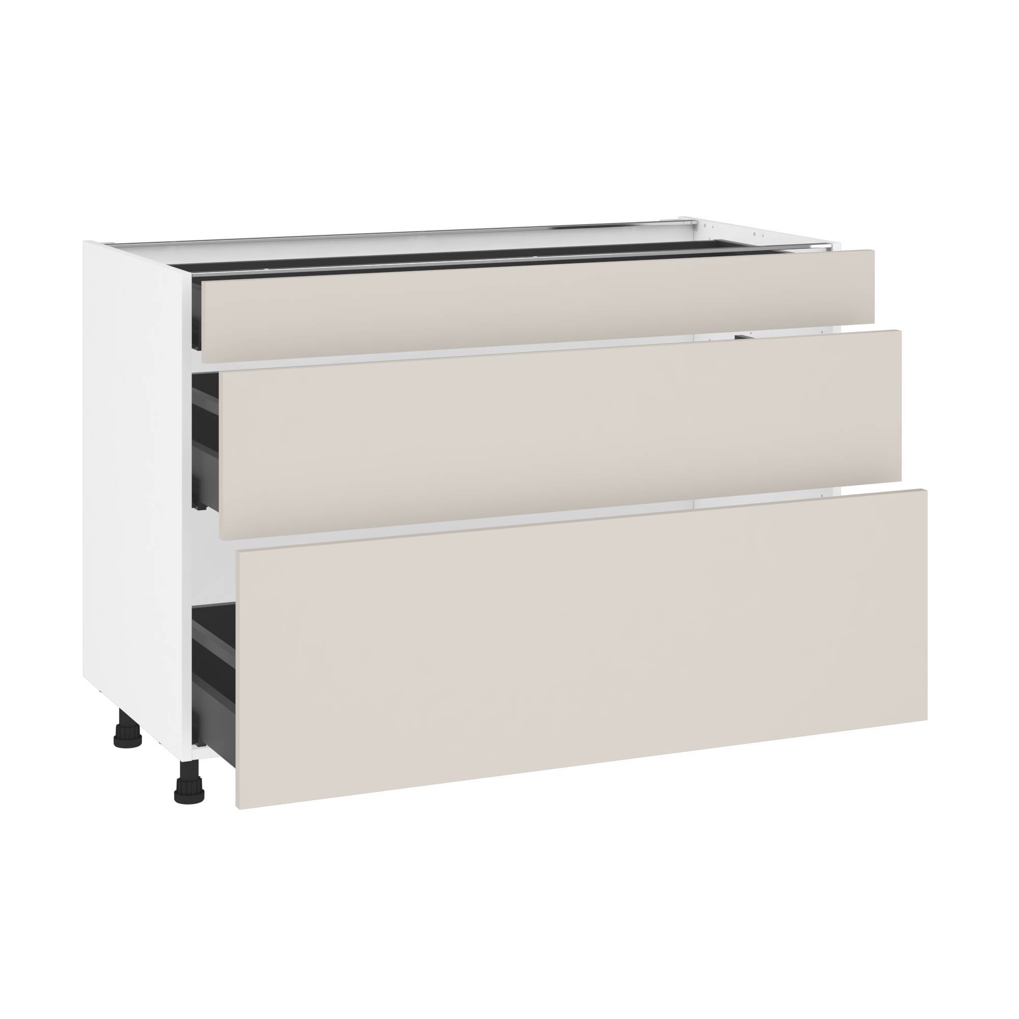 Meuble bas de cuisine Vienne Lin, 3 tiroirs H77xl120 Leroy Merlin
