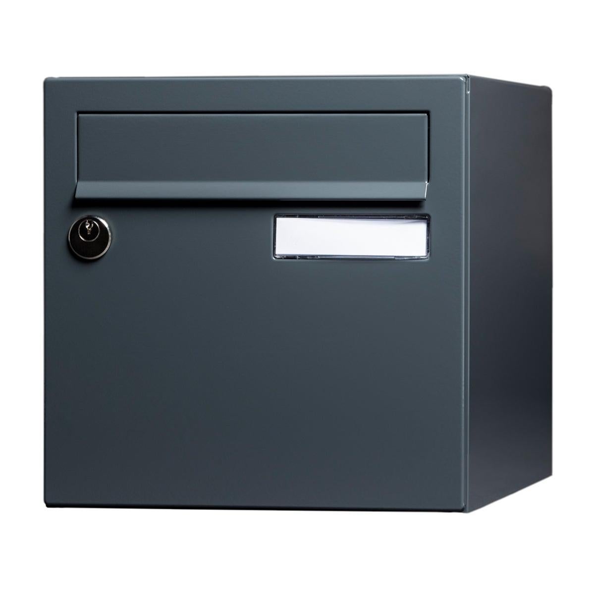 Boîte aux lettres normalisée 2 portes RENZ Essentiel acier gris brillant Leroy Merlin