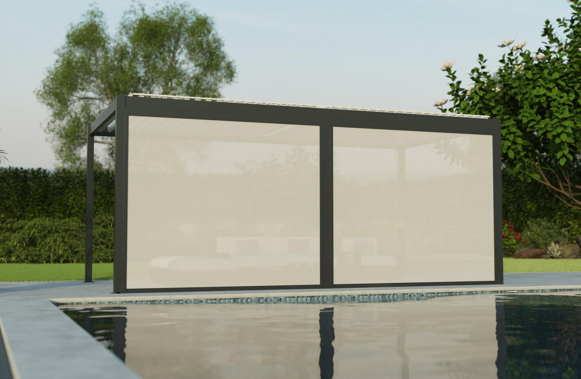 Store façade TIERAL pour pergola Cadix 5m78 gris anthracite (2 parties