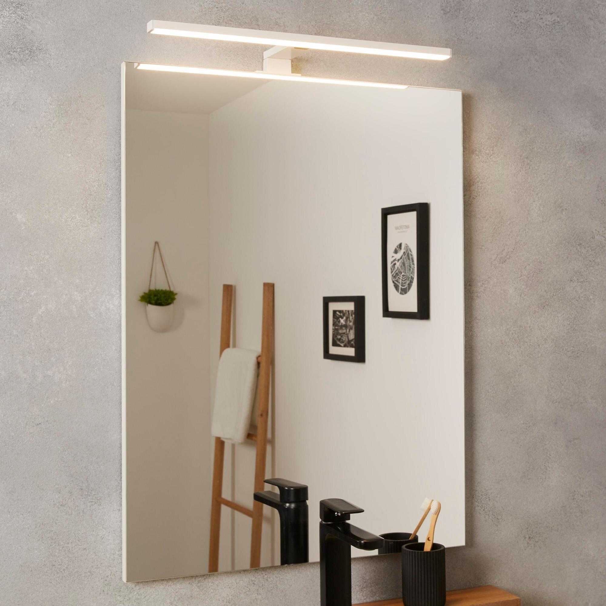 Miroir lumineux avec spot Slim blanc, l.75 x H.75 cm Modulo Leroy Merlin