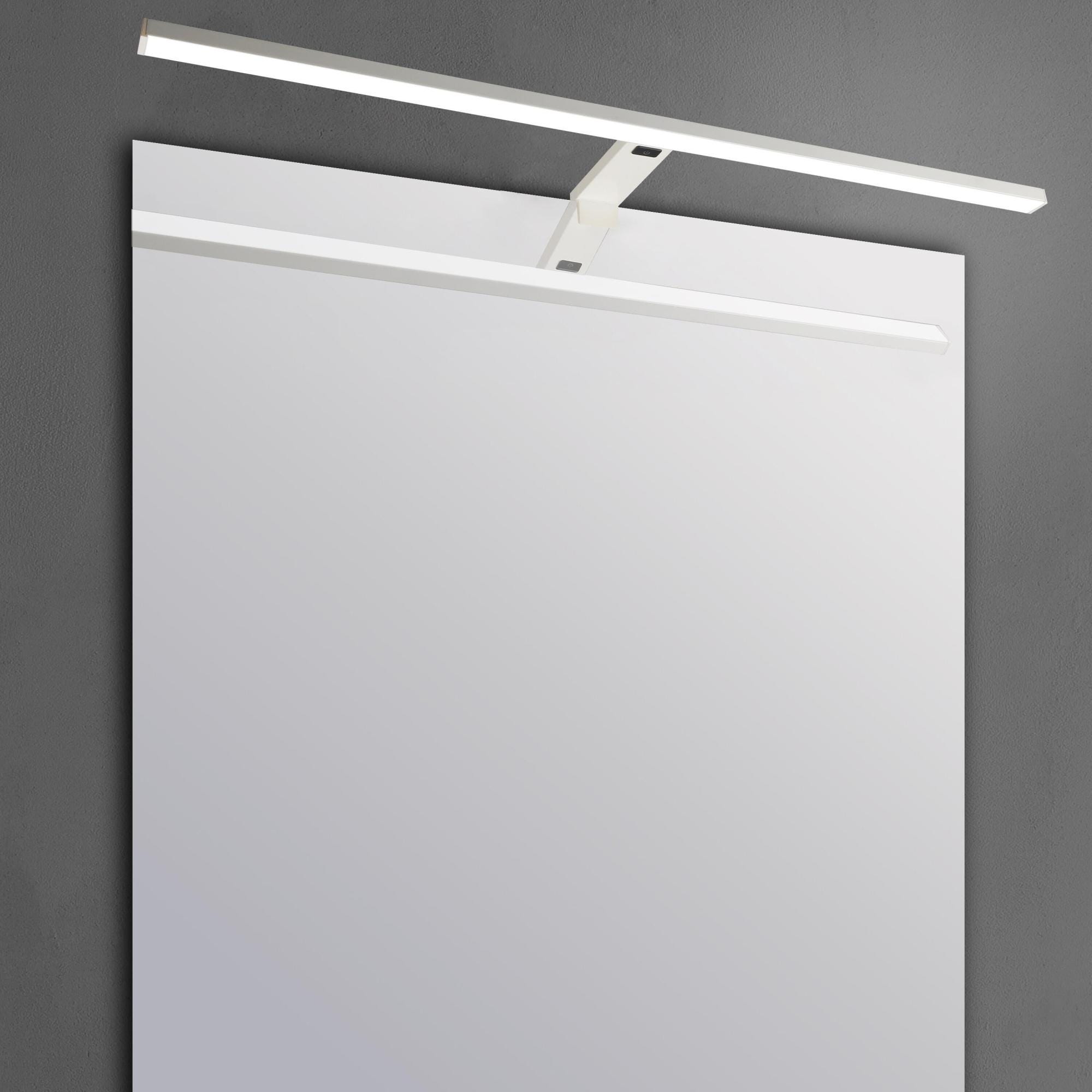 Miroir lumineux avec spot Slim blanc, l.105 x H.75 cm Modulo