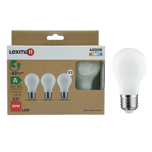 Ampoule led décorative, poire, E27, 400Lm = 35W, LEXMAN, Leroy Merlin