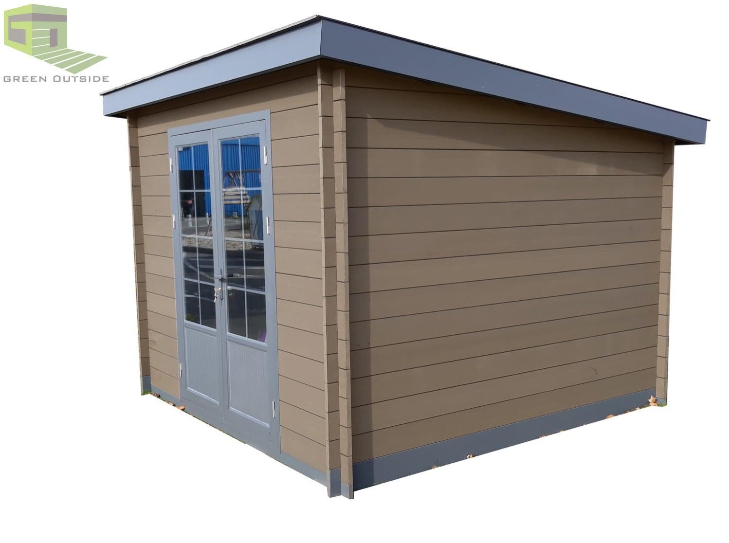 Abri de jardin composite GREEN OUTSIDE Ab3x3pybois Ep.28 mm, 10.05 m²