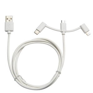 Câble de charge multiple USB vers USBC / Micro USB et Lightning 1.20m