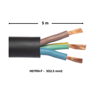 Câble électrique souple H07RNF 3G 2.5mm2 - Vente au mètre linéaire