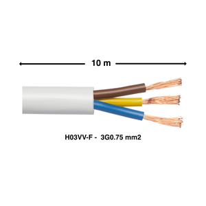 Corde 3XL, câble électrique 3x0,75. Revêtement en lin naturel