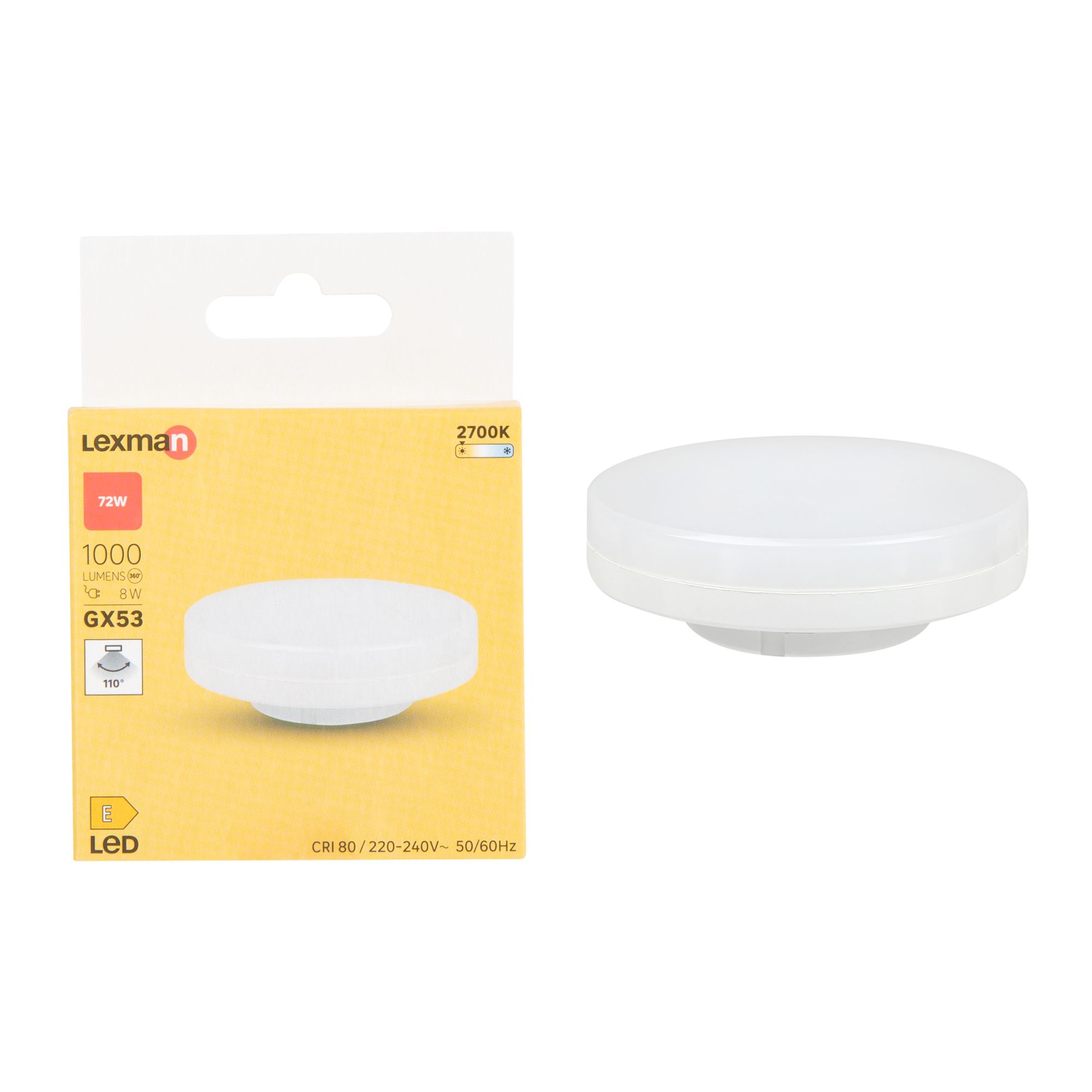 Ampoule led palet GX53 1000lm 72W blanc chaud LEXMAN Leroy