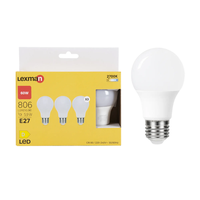 Osram Ampoule LED Filament, Globe, Culot E27, 6.5W, 220-240V, claire, Blanc  Chaud 2700K, Lot de 1 pièce