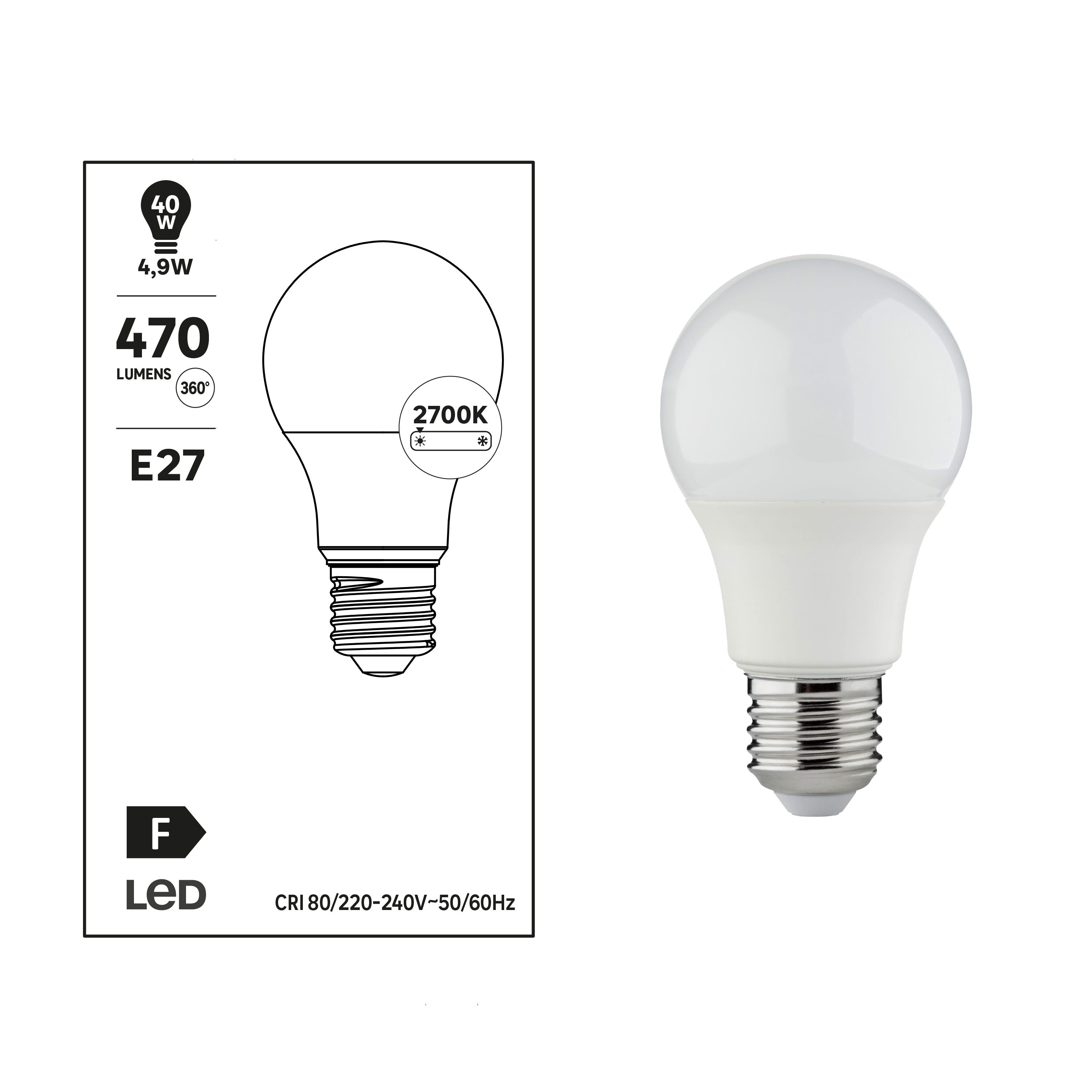 Ampoule à filament incandescent e27 40W – Blanc chaud