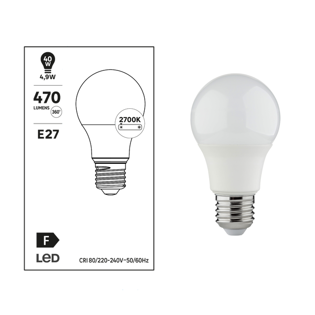 Ampoule LED E27 7w r63 équivalent à 37w blanc chaud 3200k - RETIF