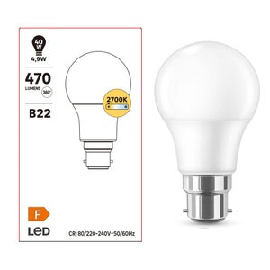 Ampoule LED B22 “baïonnette” 220-240V 6W 2700K 470 lumens - Courses à  Domicile