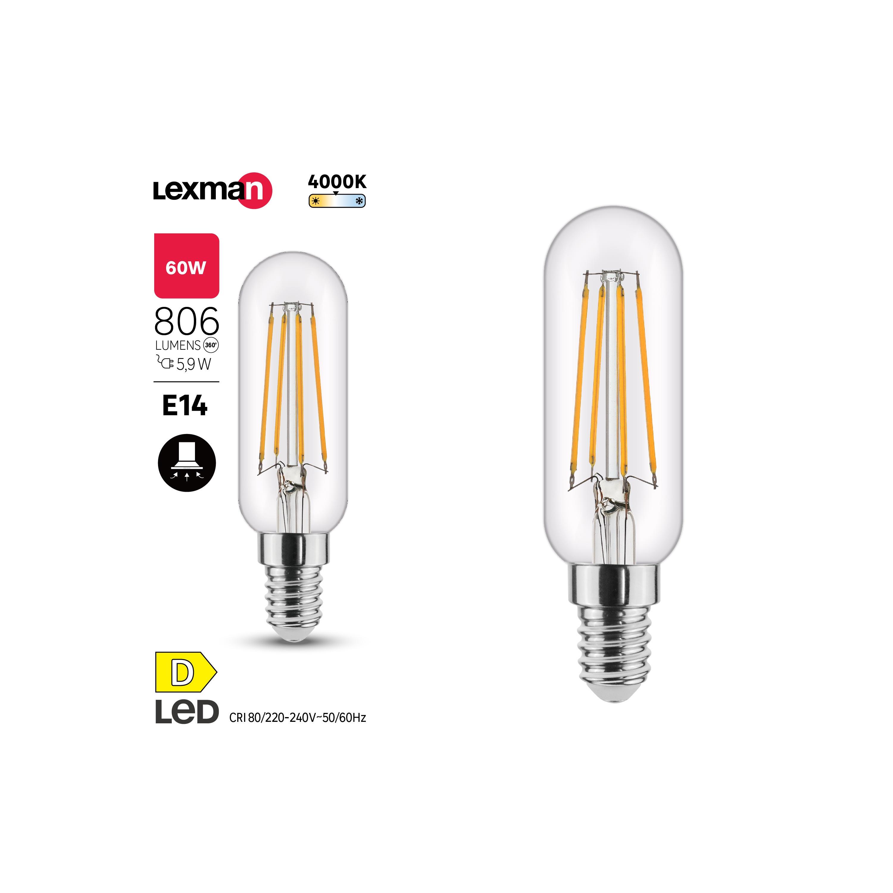 Ampoule led pour hotte, E14, 806lm = 60W, blanc neutre, LEXMAN