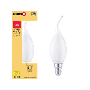 Ampoule Lampe C35 E14 '' Coup de vent'' Led Filament droit 4W
