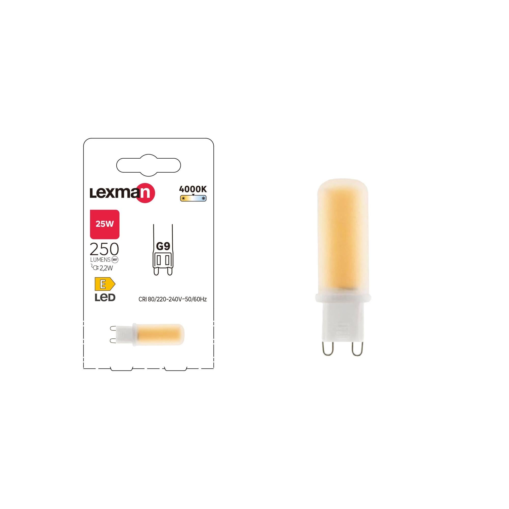 Ampoule led, capsule G9, 250lm = 25W, blanc neutre, LEXMAN Leroy Merlin