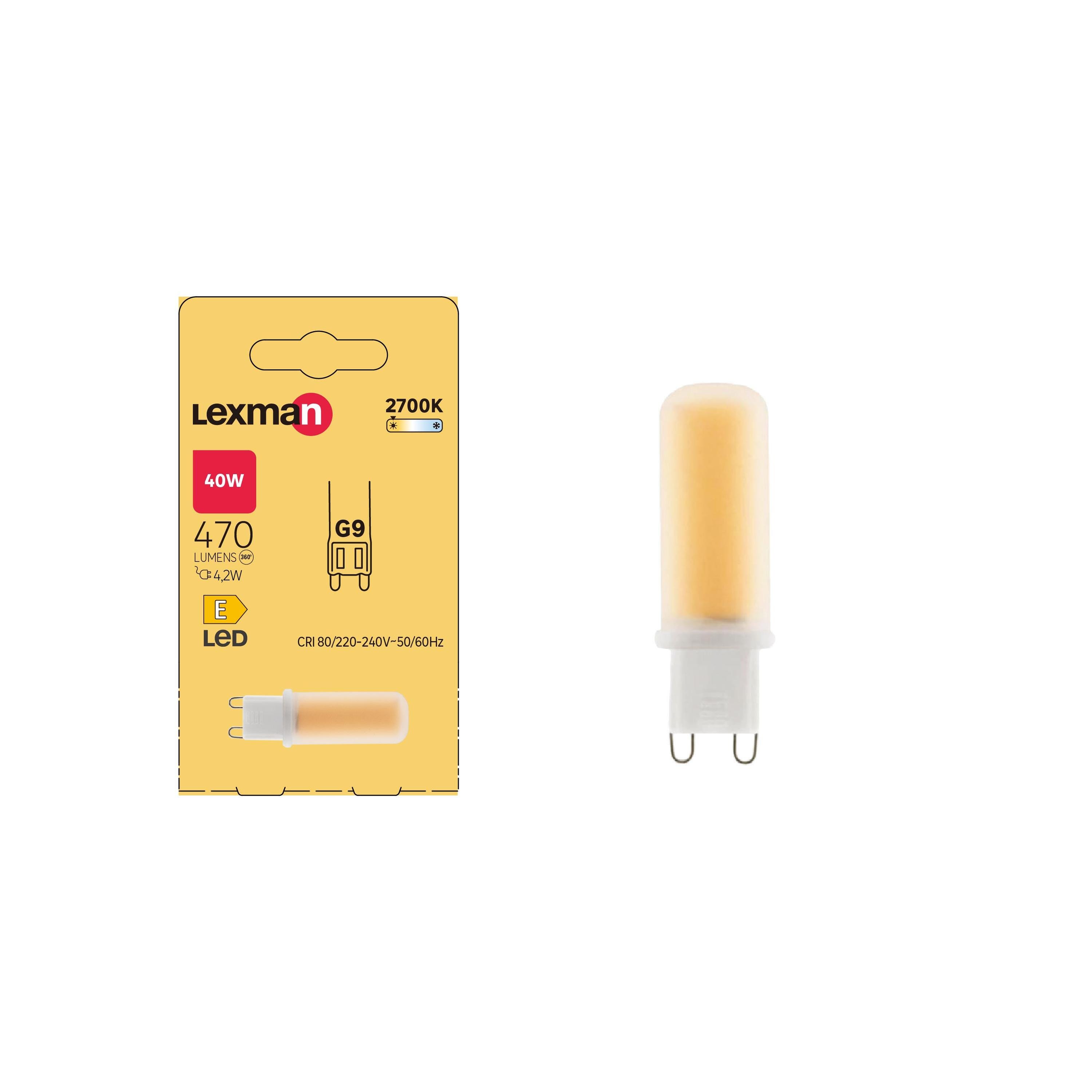 Ampoule led, capsule G9, 470lm = 40W, blanc chaud, LEXMAN
