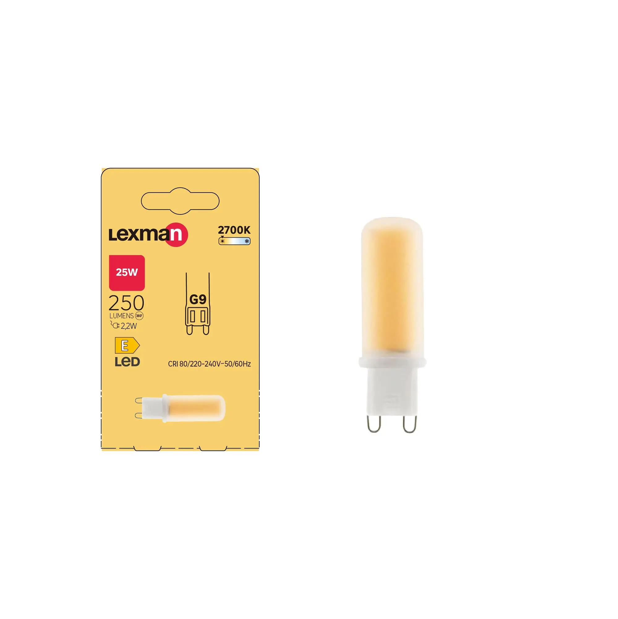 Ampoule led, capsule G9, 250lm = 25W, blanc chaud, LEXMAN