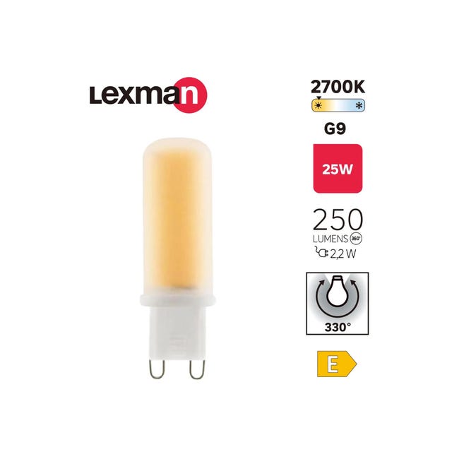 Ampoule led, capsule G9, 250lm = 25W, blanc chaud, LEXMAN