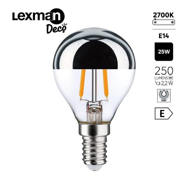 Ampoule LED E14 Sphérique Blanc-chaud 60W X2 CARREFOUR : le lot de 2  ampoules à Prix Carrefour