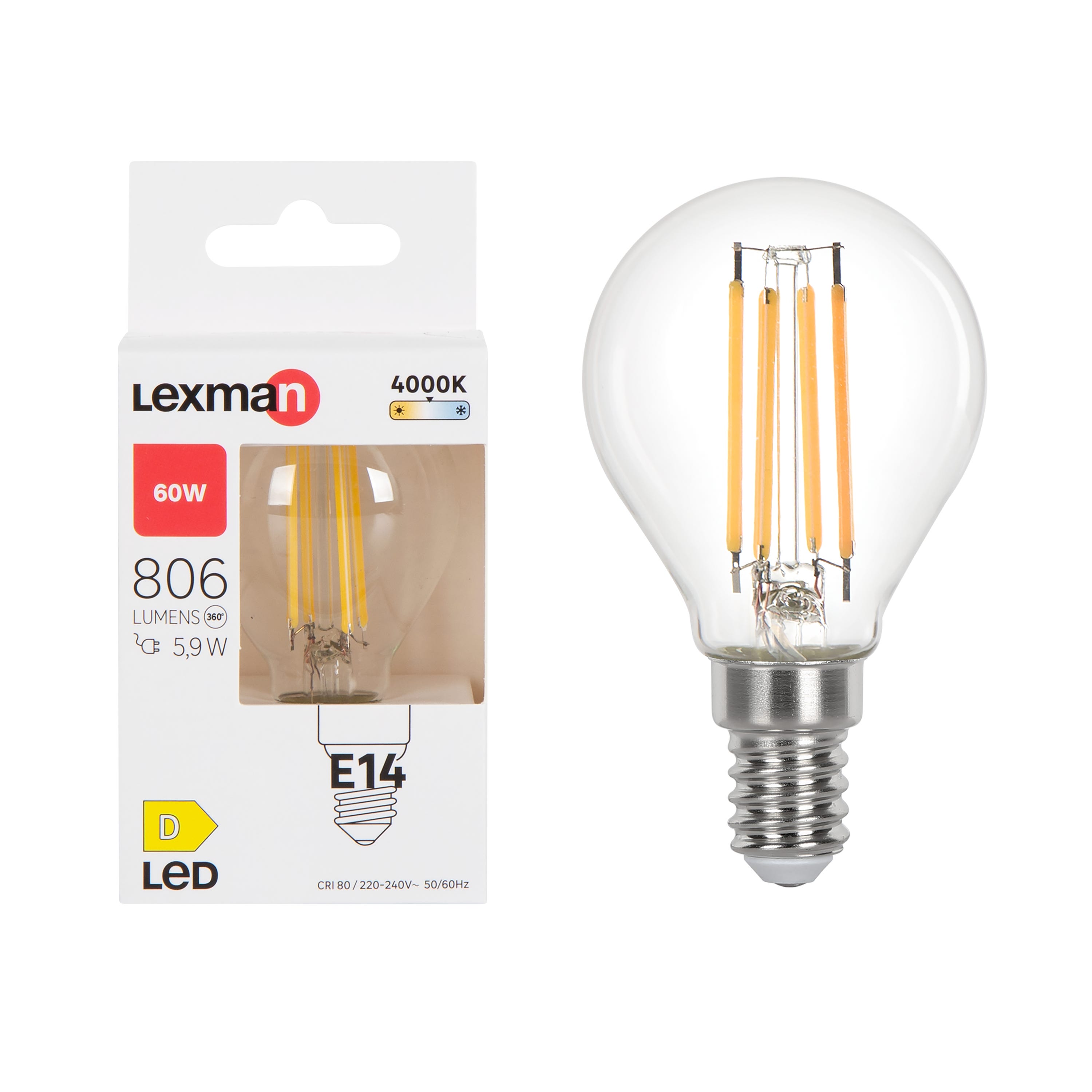 Ampoule Connectée Flamme E14 40W Variations de Blanc Lexman - Enki