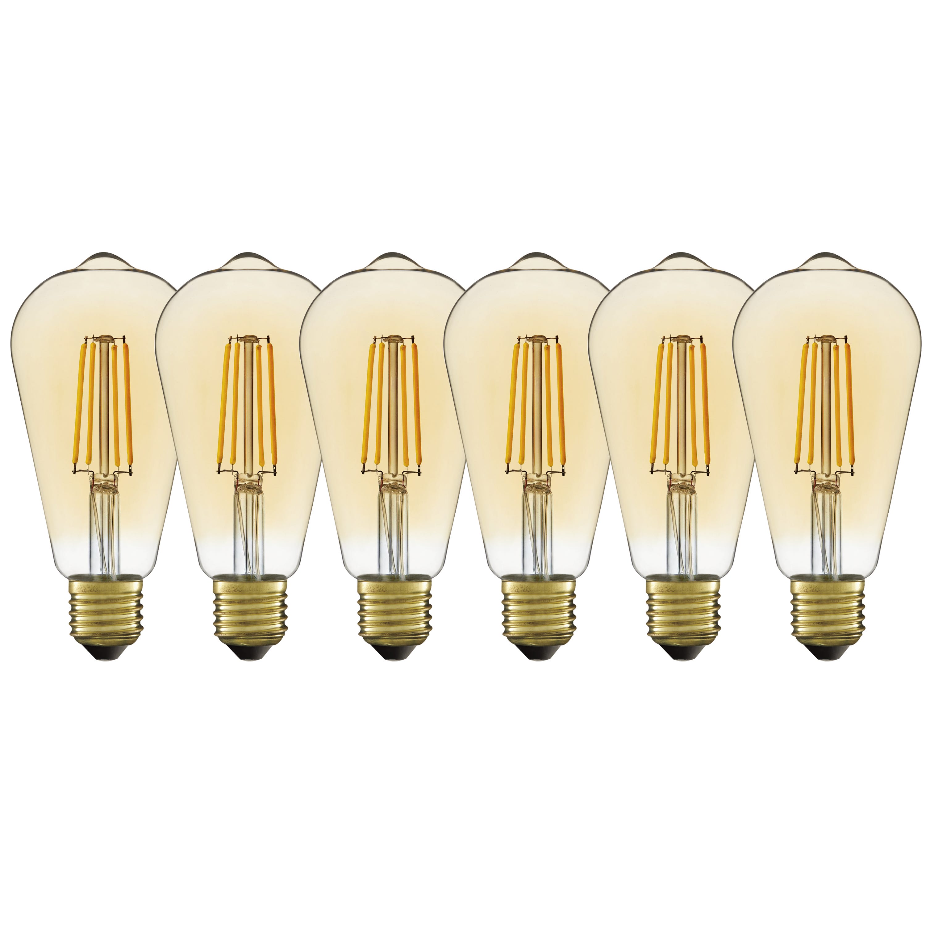 6 ampoules led décoratives, Edison E27, 300lm = 28W, blanc très