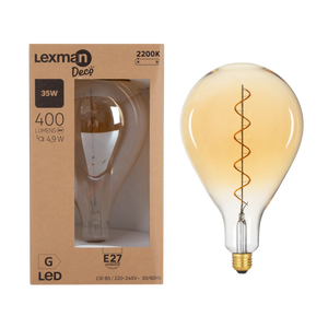 Ampoule LED vintage E27 5W 400L ambre dimmable - Ampoules LED