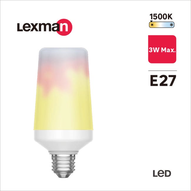 2 ampoules LED E27 avec effet flamme