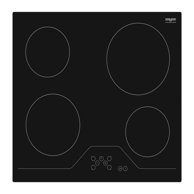 Plaque vitrocéramique 4 foyers, noir, CATA TN 604