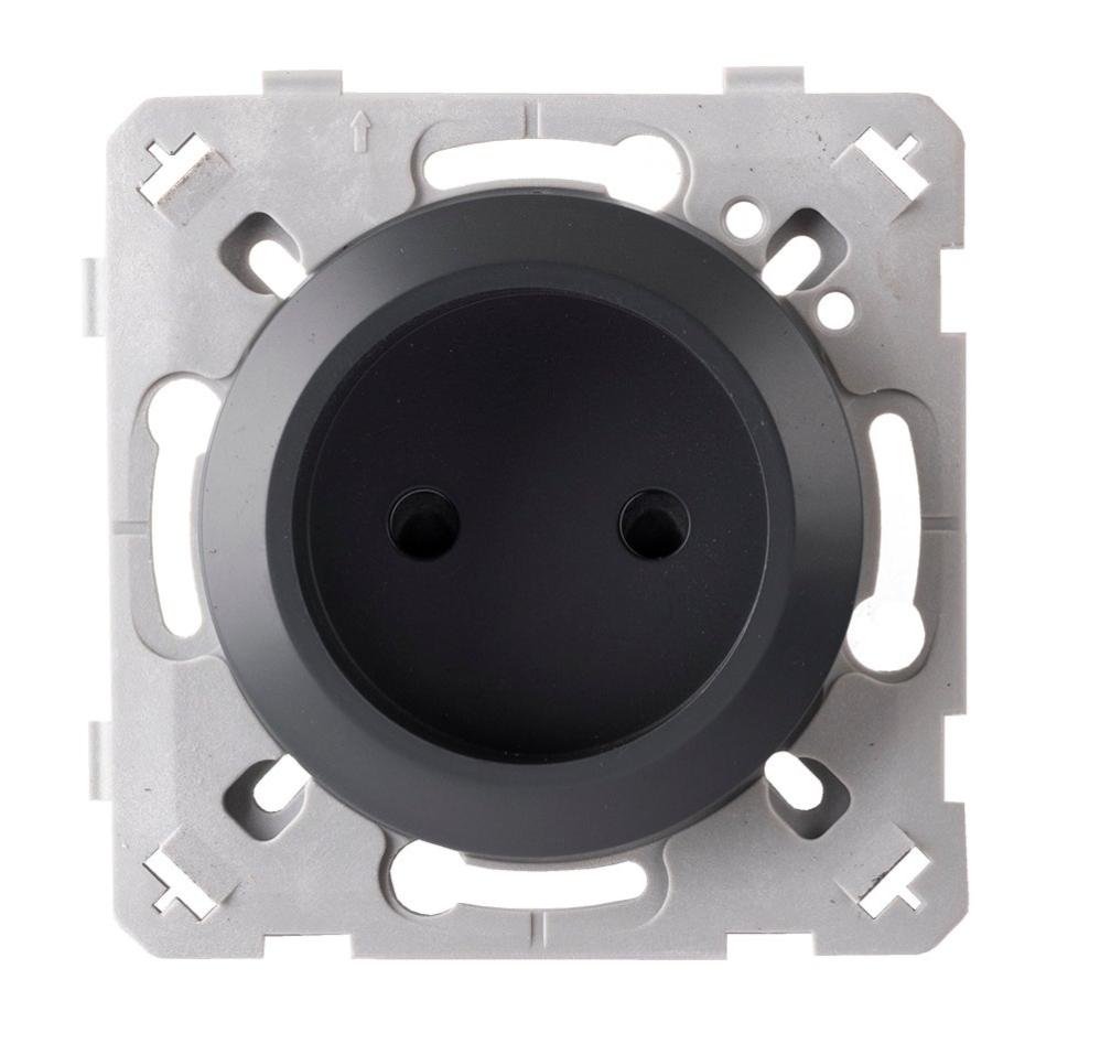 Prise sans terre, à assembler Epure, anthracite Leroy Merlin