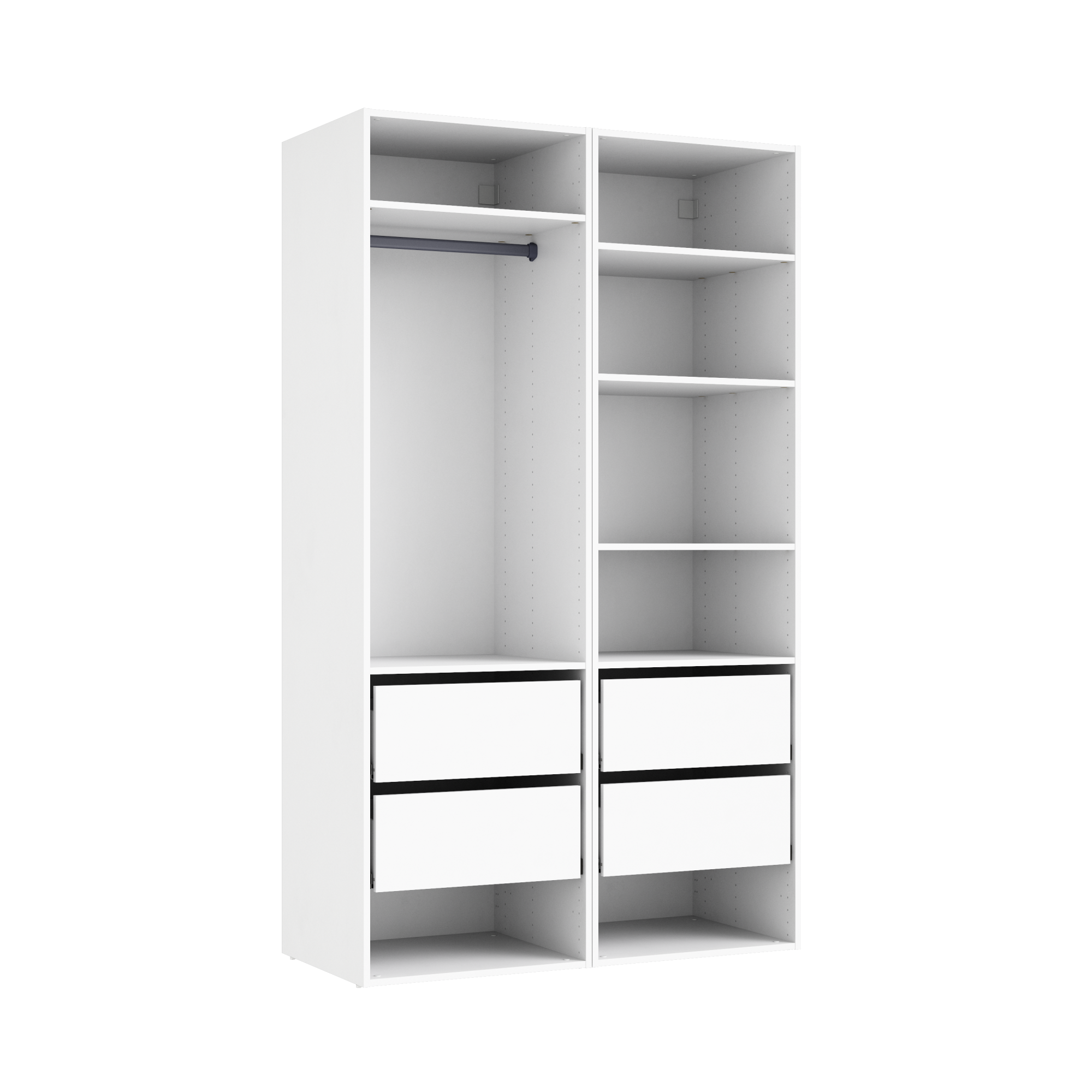 Dressing SPACEO Evo'm, façade blanc / caisson blanc H.204.8 x l.120 x P