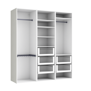 Dressing SPACEO Evo'm, façade bleu / caisson blanc H.204.8 x l.180 x P.54  cm