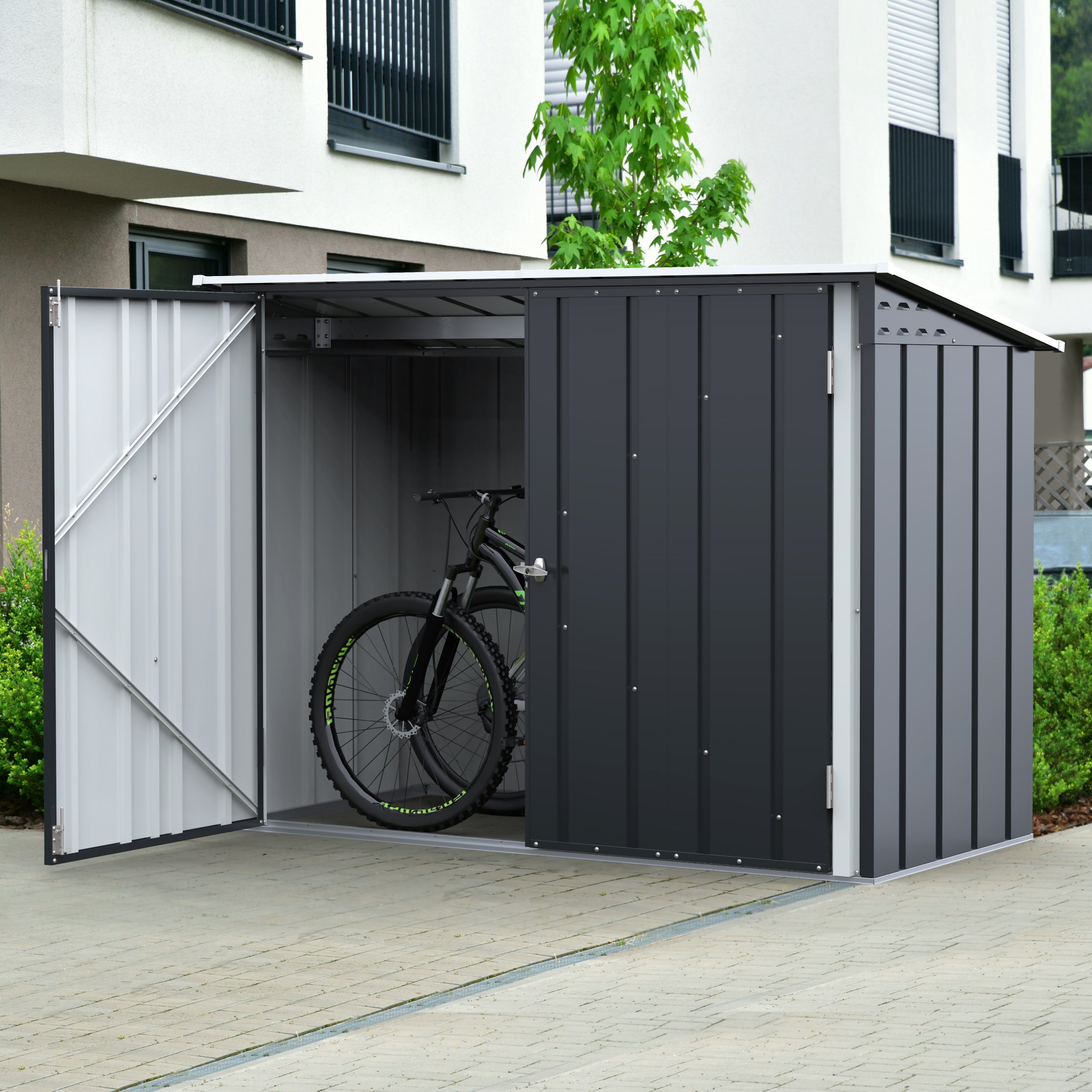 Abri à Vélo en Acier Anthracite 3,6 m²