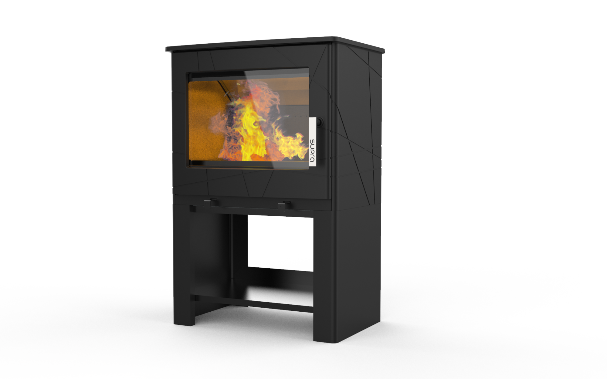 Poêle à bûche SUPRA Adam bucher noir, 7.3 kW | Leroy Merlin