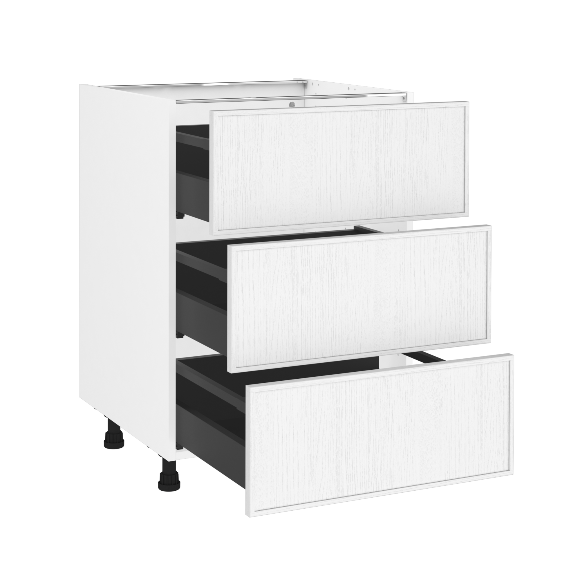 Meuble bas de cuisine Malmo blanc, 3 tiroirs H77xl60 Leroy Merlin