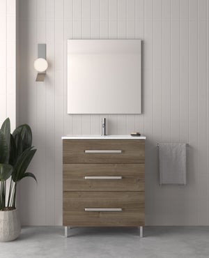 Meuble sous lavabo Dusan 70cm 1 tiroir & 1 porte - blanc Moderne - Held