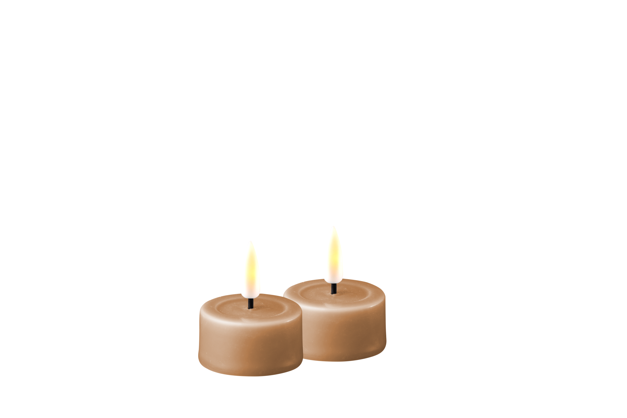 Eclairage à piles piles Led, deluxe, lot de 2, h.4,5cm caramel Leroy
