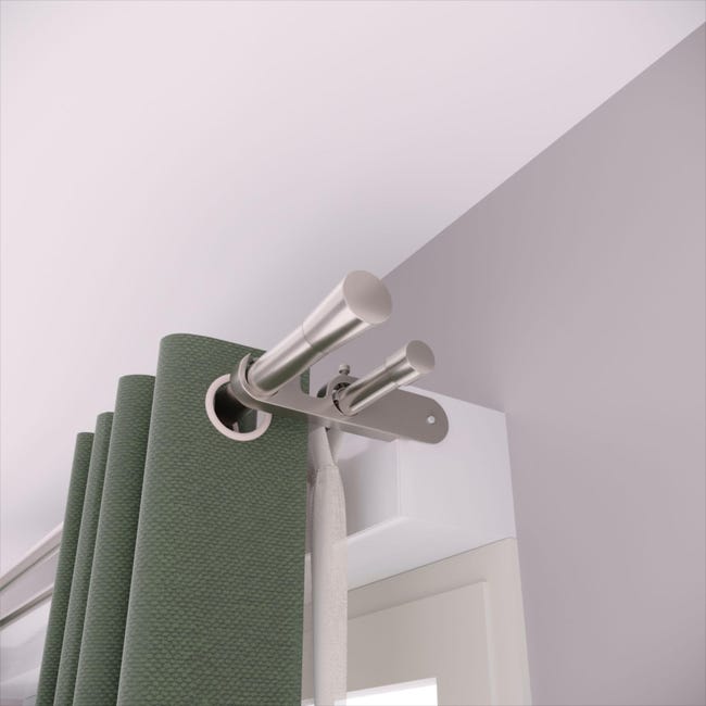 Kit de tringle à rideau 2 Caissons volet Diam.25/28 mm Argent satiné ...