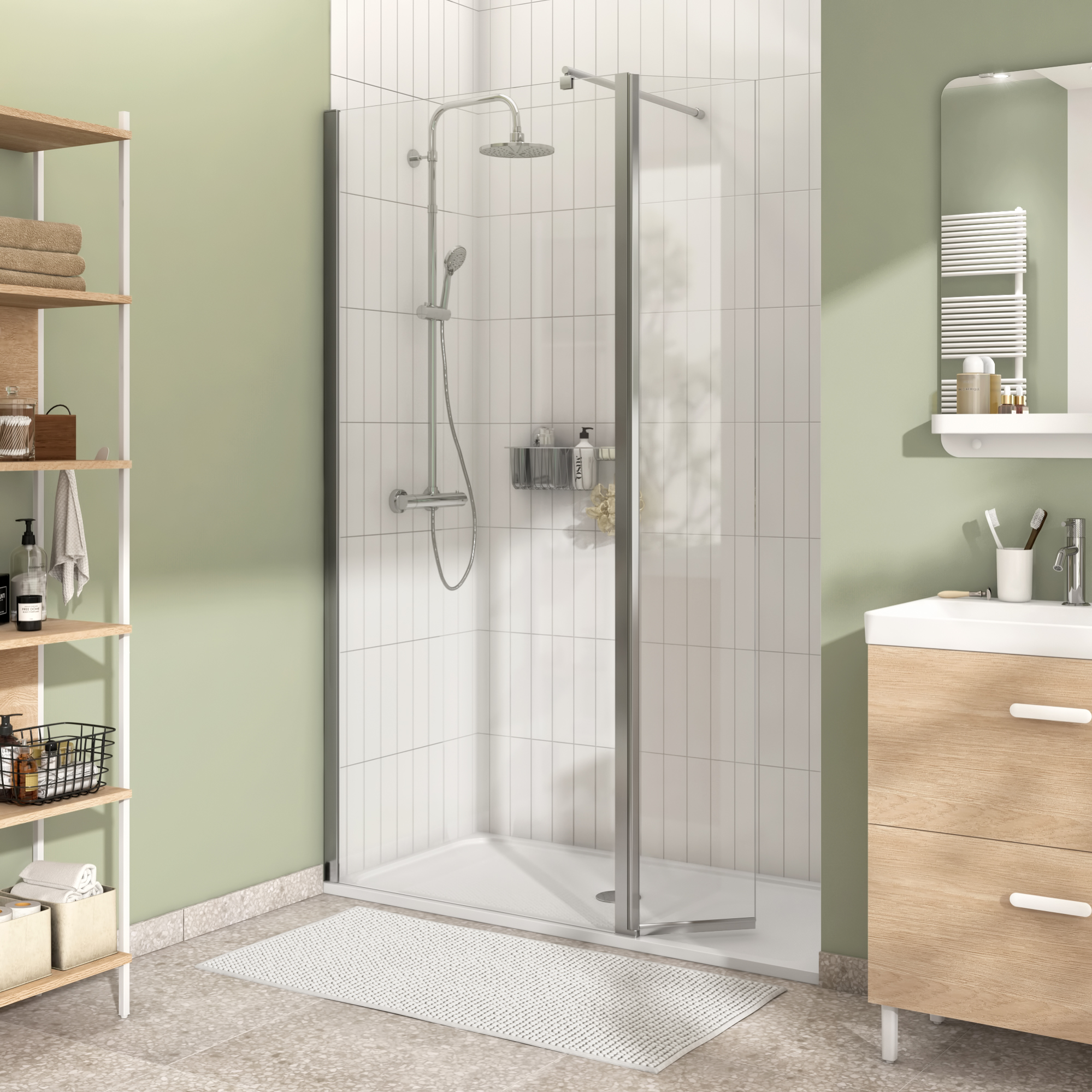 Douche italienne receveur easy 70x140 cm paroi Easy Leroy Merlin