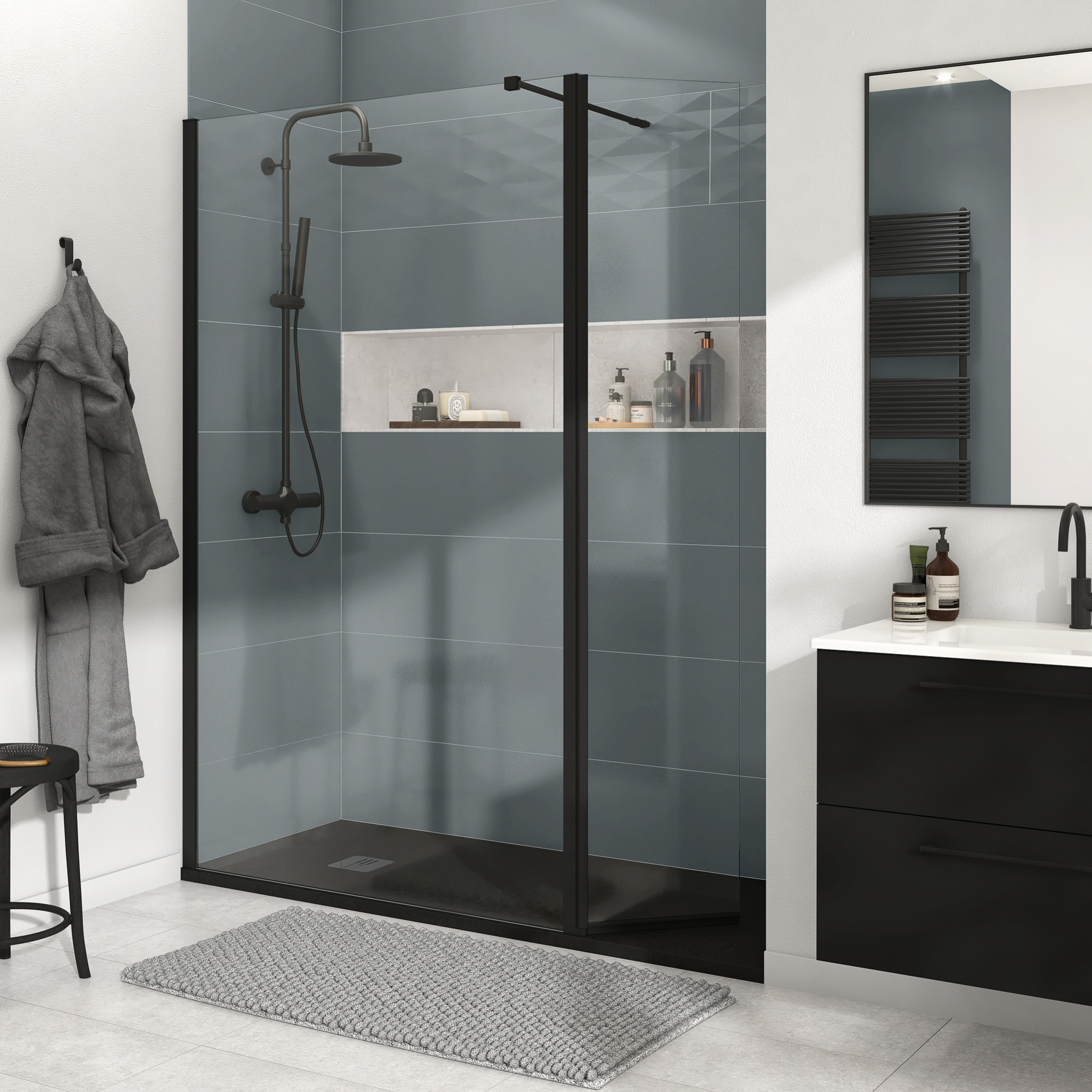 Douche italienne receveur remix 70x170 cm paroi Remix Leroy Merlin