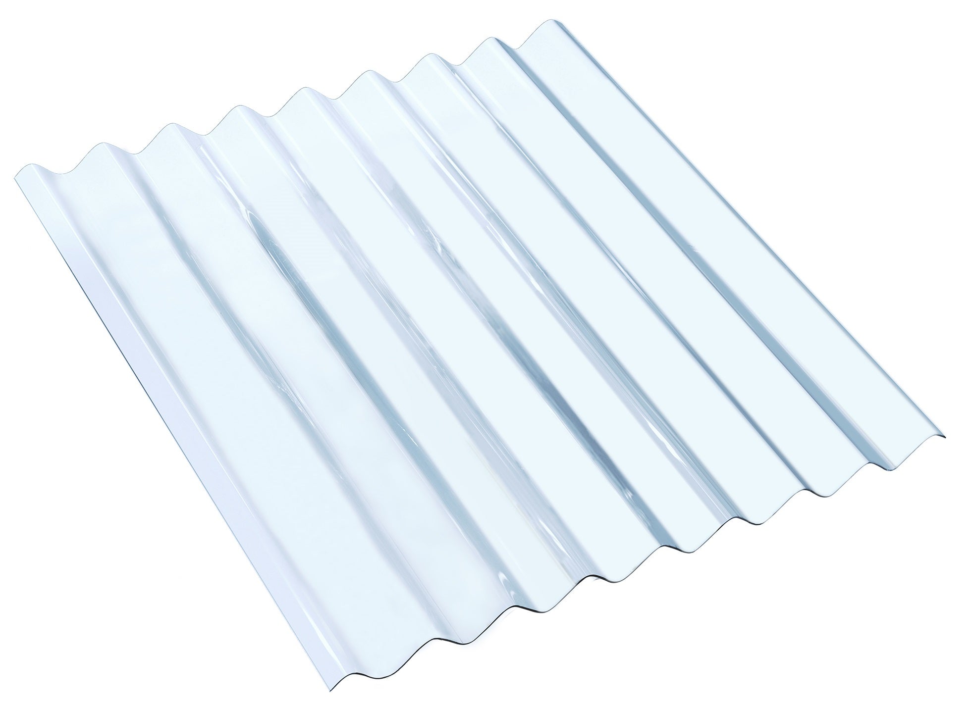 Plaque de toiture plat polycarbonate transparent l.2xL.1.05m, ep.4mm