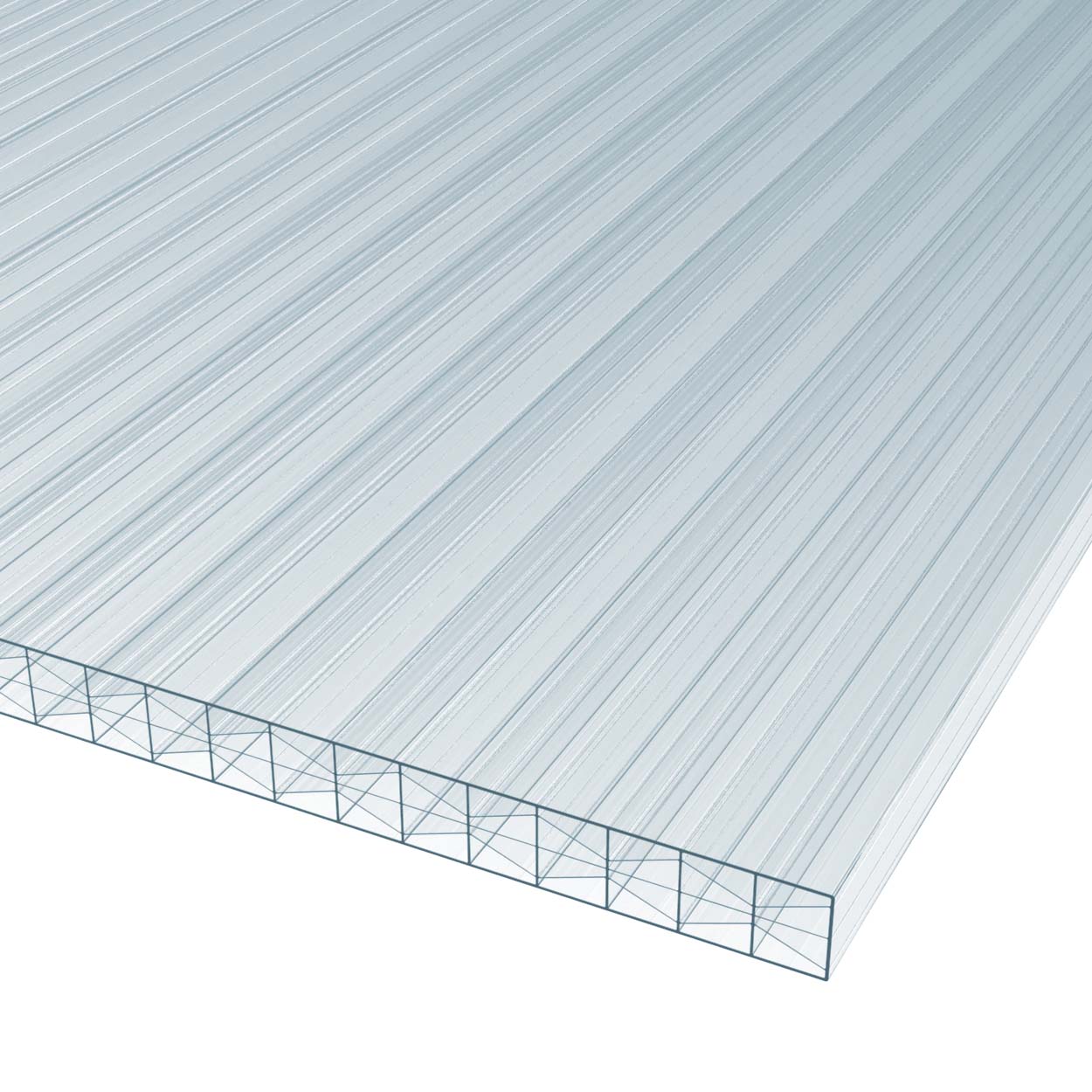 Plaque de toiture plat polycarbonate opale l.0.98xL.4m, ep.16mm